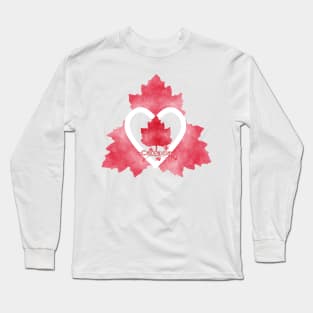 Red And White Canada Day Long Sleeve T-Shirt